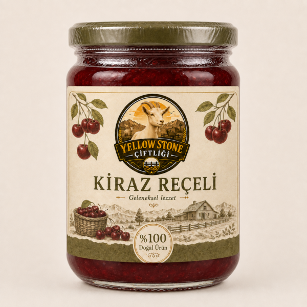 Geleneksel Kiraz Reçeli – Cam Kavanoz Geleneksel Kiraz Reçeli – Cam Kavanoz