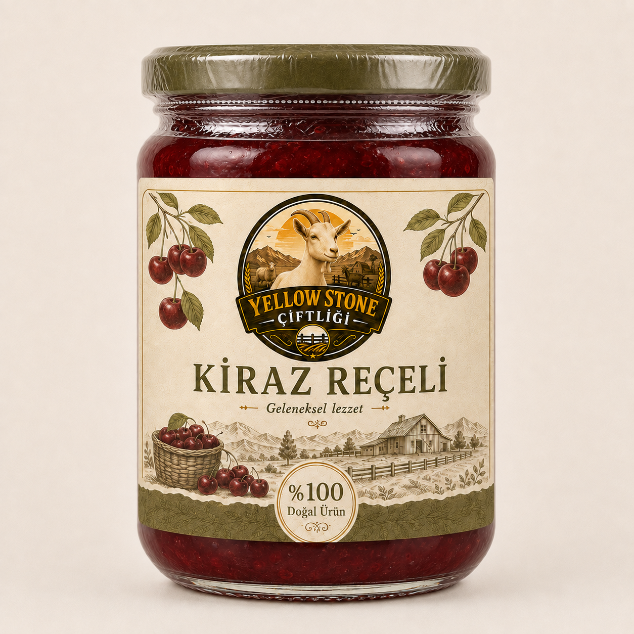 Geleneksel Kiraz Reçeli – Cam Kavanoz